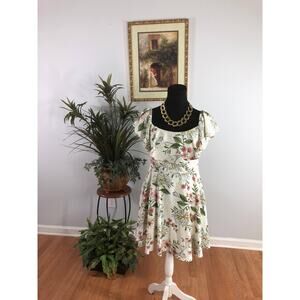 City Studio Flared Dress Women's Size 9 Multicolored 100% Polyester Boat Neck
